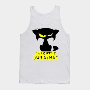 Funny black cat T-shirt – Silently judging (Mozart) Tank Top